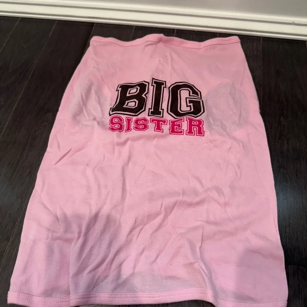NWOT Dog Pet Chic Pink Big Sister Dog Shirt Outfit- Fits Large/XL Dog